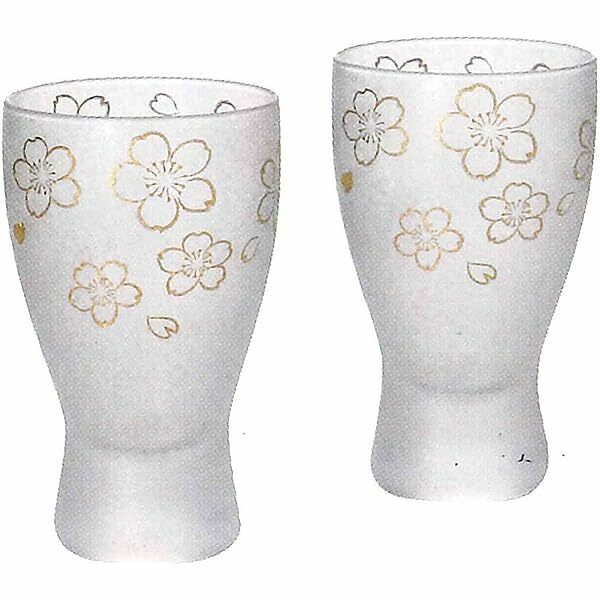 【石塚硝子】【金箔櫻花丸紋清酒杯】【2隻禮盒套裝】【日本製造】
