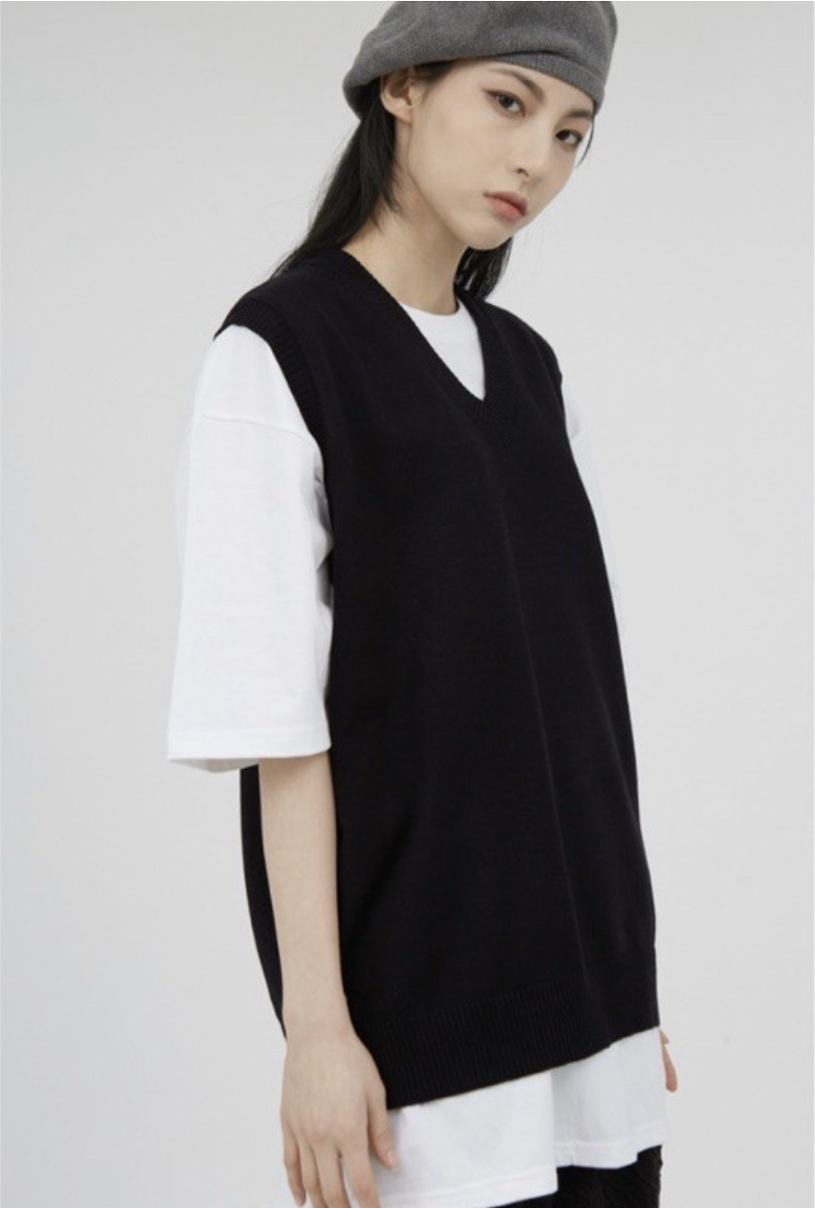 韓國 Raucohouse （SALE) V10 素面針織背心 外搭 針織 背心 搭配 韓系