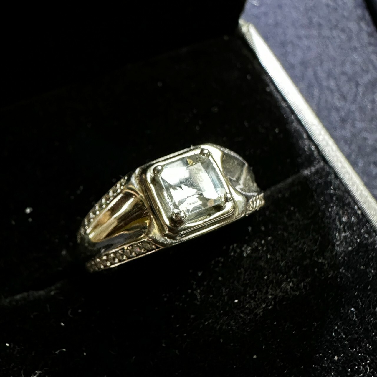 952銀海水藍寶男戒