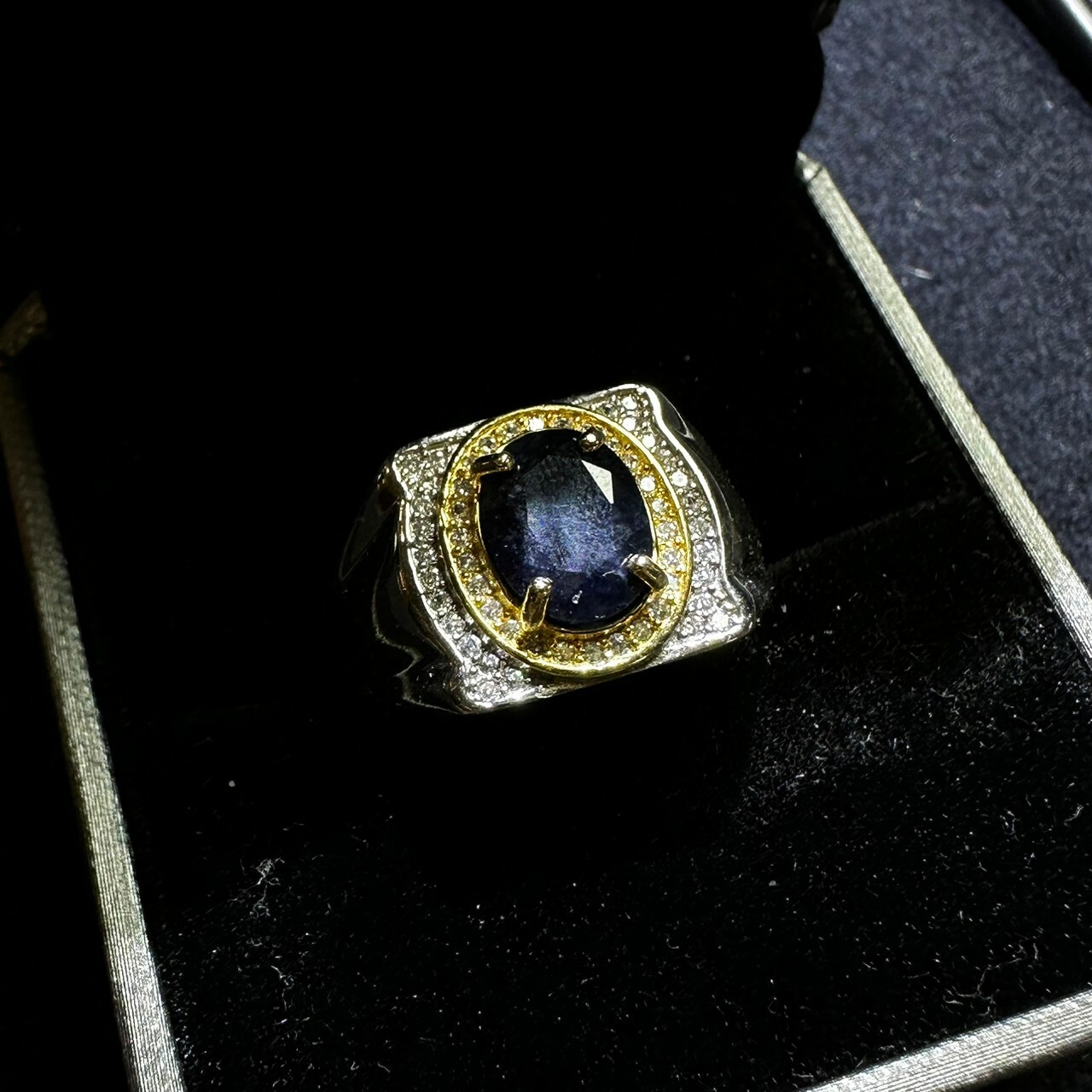 925銀黑曜石男戒