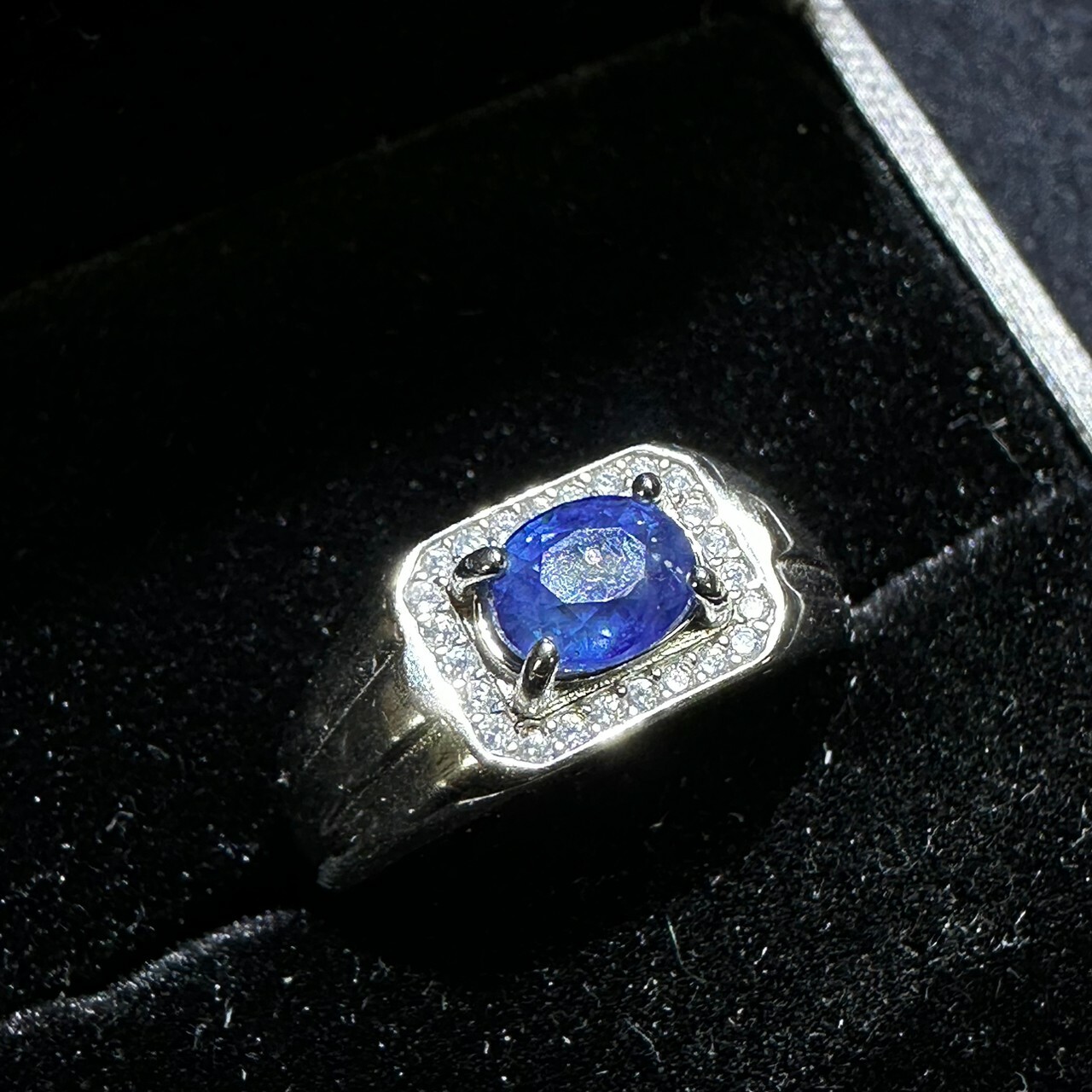 925銀藍寶石男戒