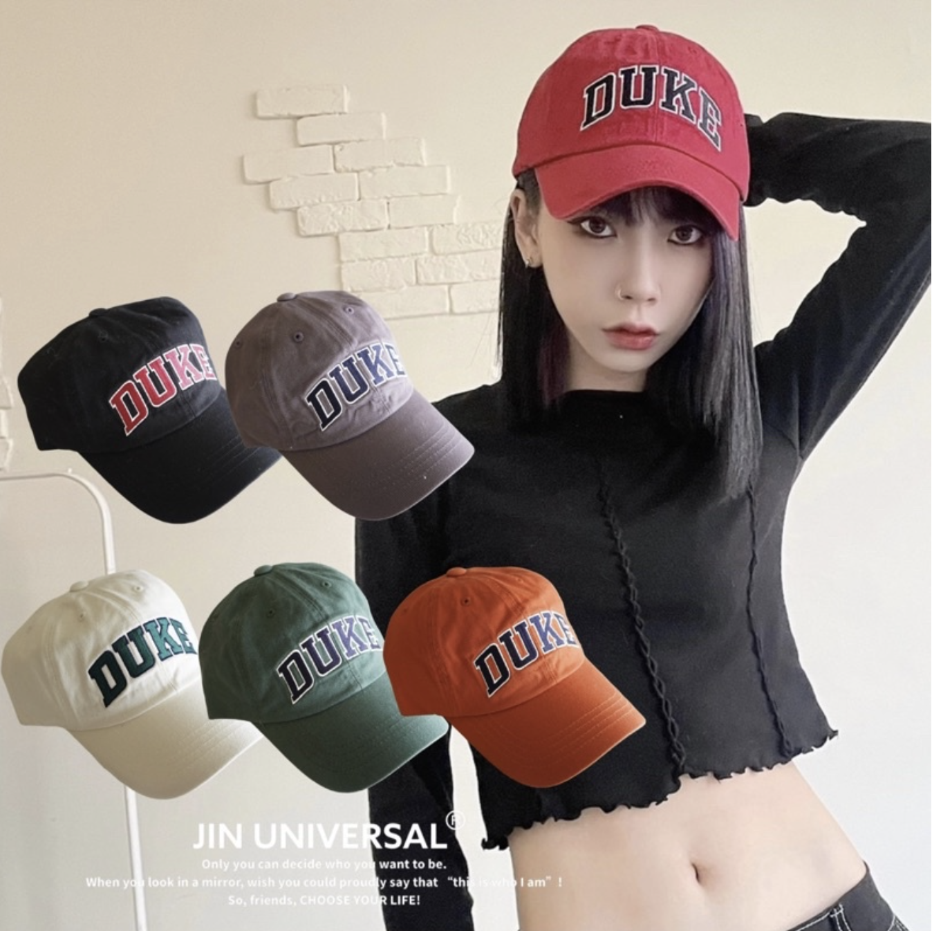 JIN UNIVERSAL (SALE) 韓國 DUKE美式刺繡老帽 帽子 刺繡 街頭