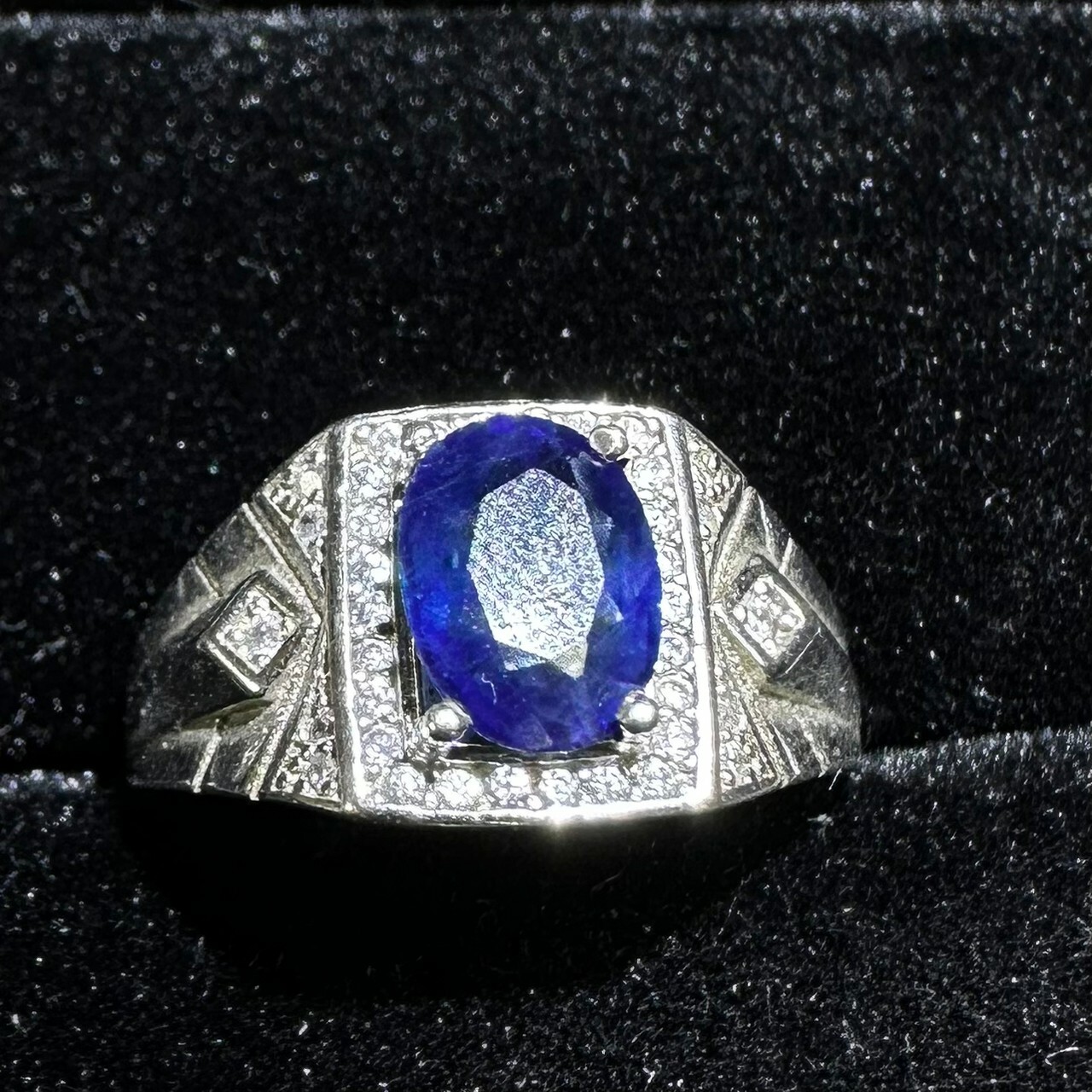 925銀藍寶石男戒