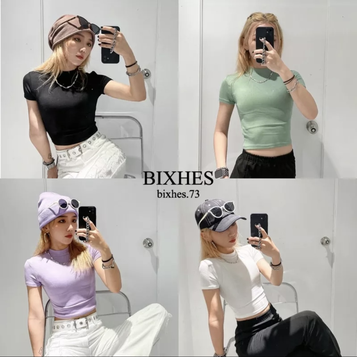 彈力四色短版上衣(A00031)