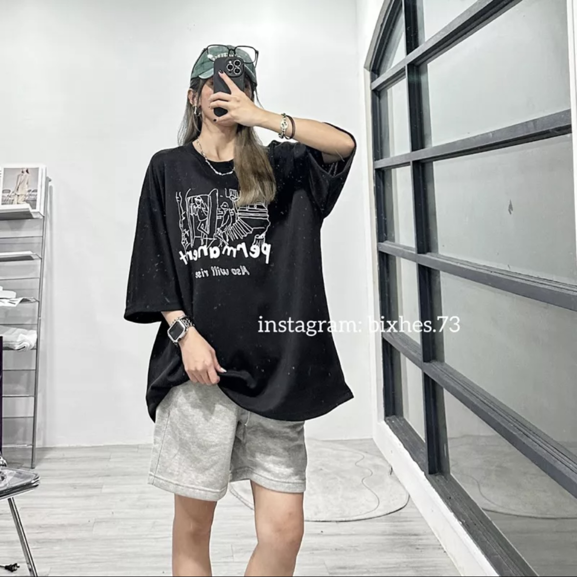 Permanent線條寬鬆短T(A00032)