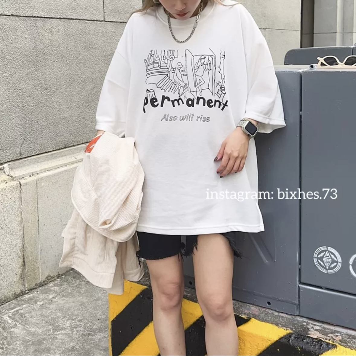 Permanent線條寬鬆短T(A00032)