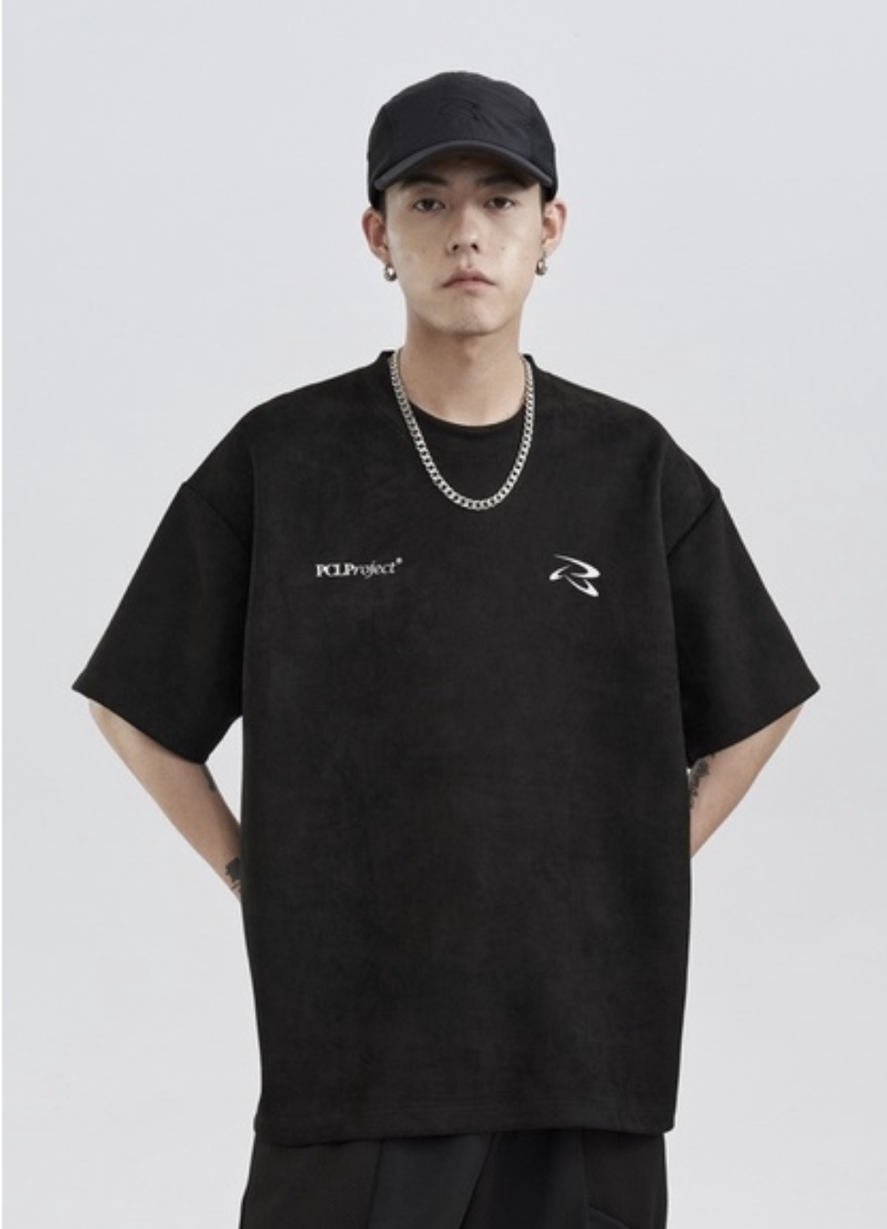 PCLP 新銳設計師品牌 麂皮飛盤LOGO短T 短袖 春夏 寬鬆 舒適