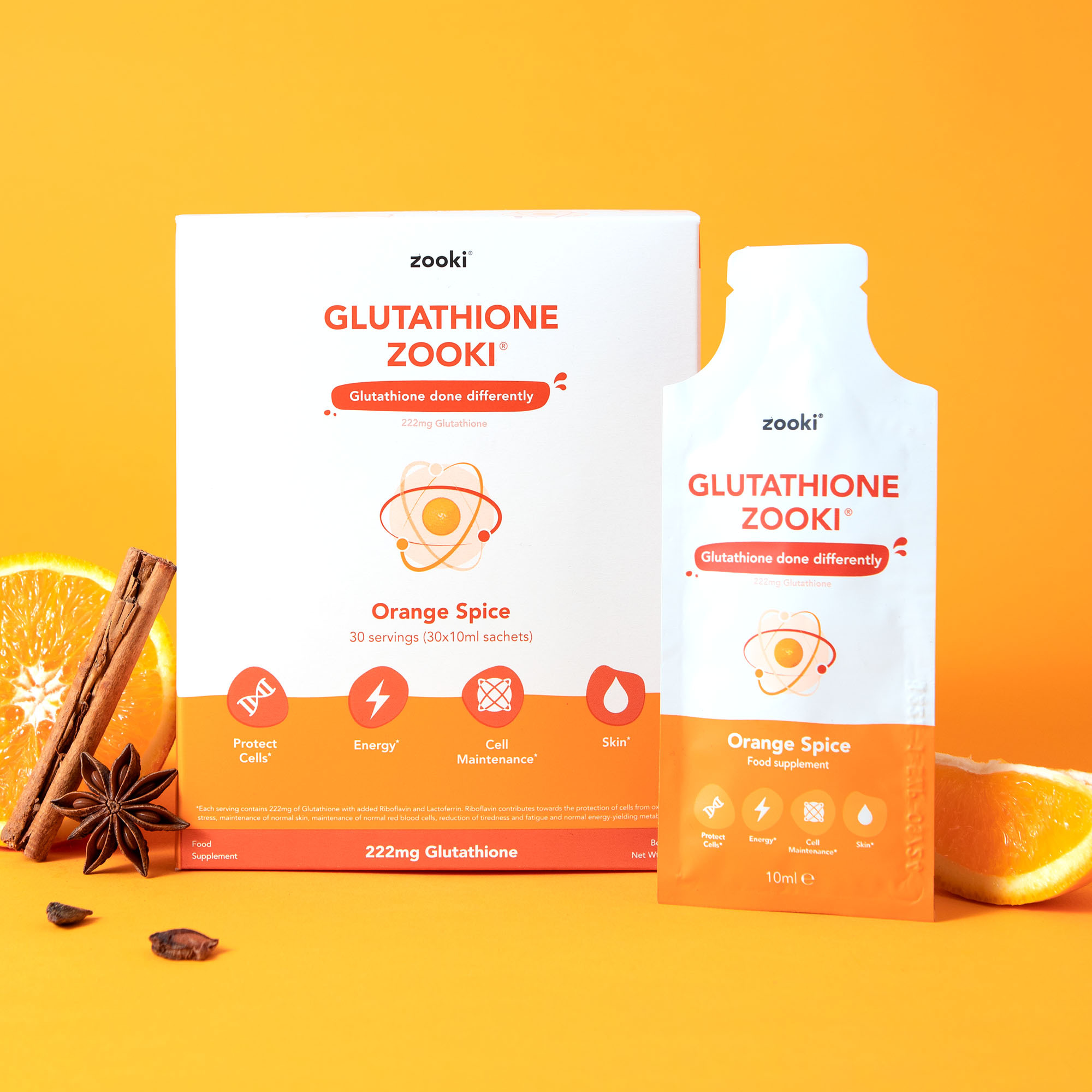 英國Zooki® 強效脂質體穀胱甘肽(222mg) #橙香味30包x10ml