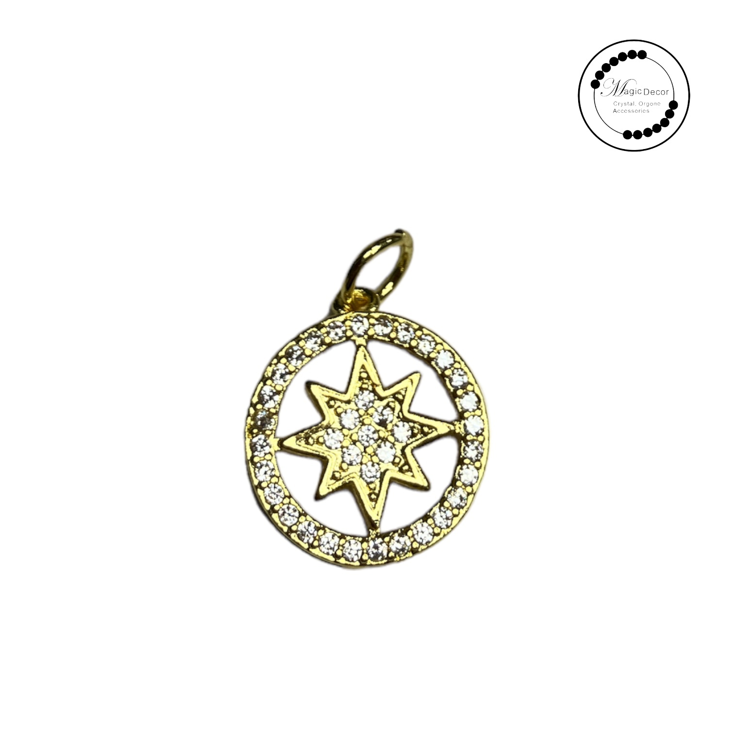 231202-c59 砂金圓環八角星吊飾1粒