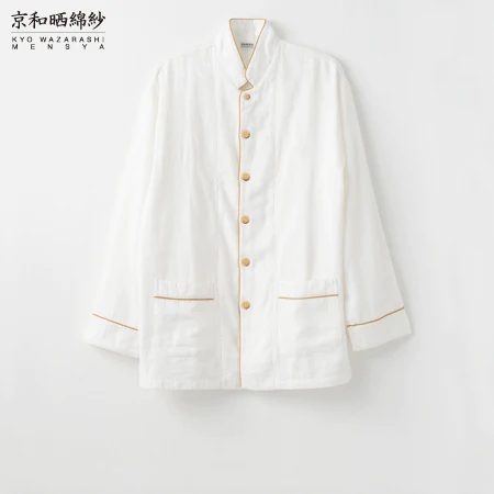 White 2 Layered Gauze Pajamas Set (Kyo Wazarashi Mensya) | Daitou Shingu