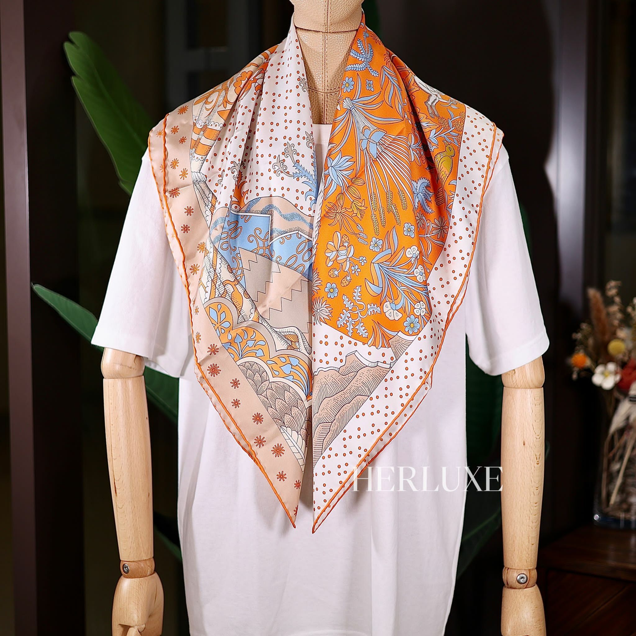 Scarf 100% soie 90 x 90cm