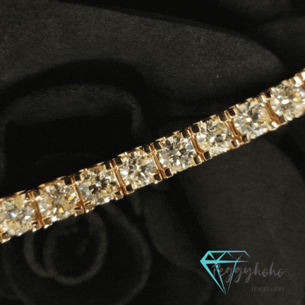 全新18K玫瑰金10卡21份鑽石手鍊