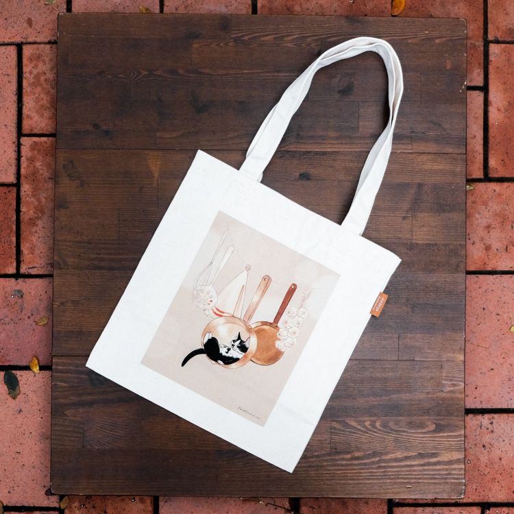 補補貓‧大衛煮愛｜大提袋｜黑白睡著了