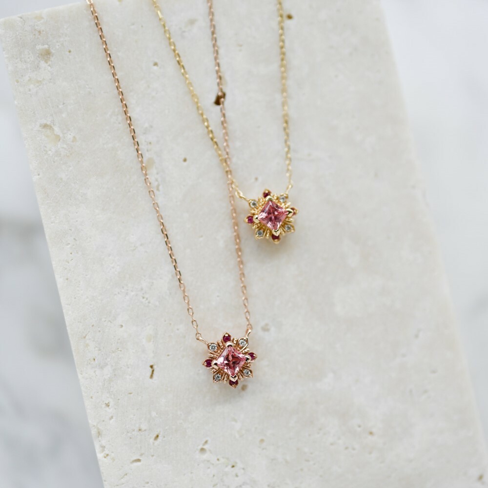 18K Sólo Uno Padparadscha Diamond Necklace