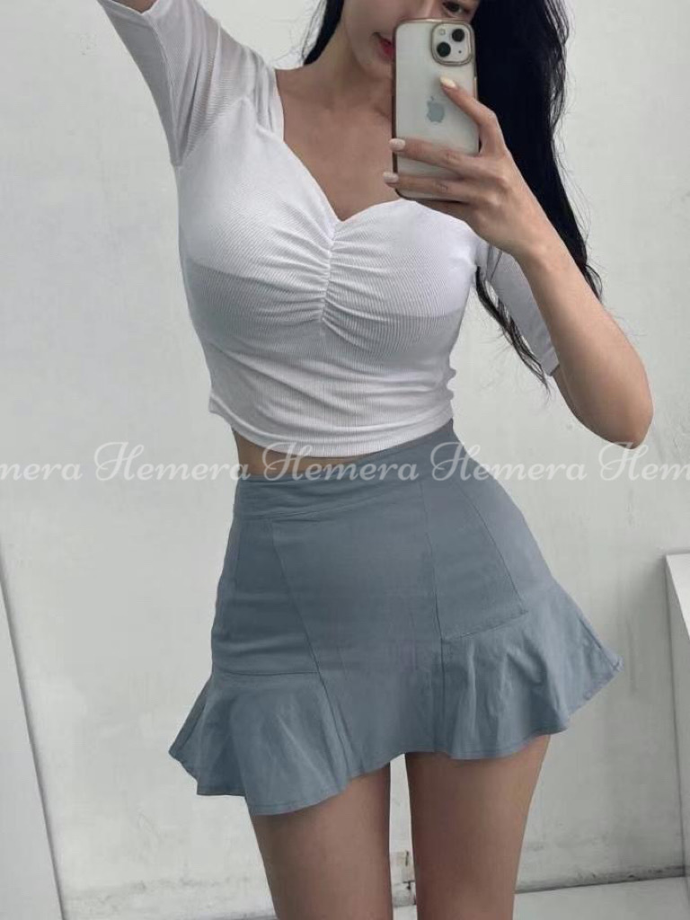 TP23S0819 棉質摺摺胸上身