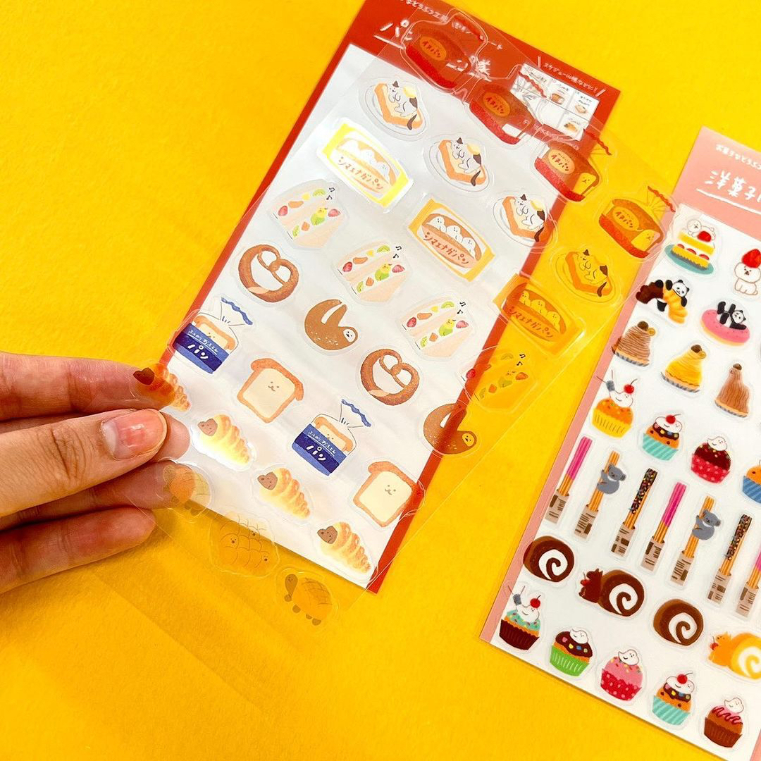Furukawashiko Clear Sticker－ Sweets and Snacks Animals Series (Japanese Stationery Brand)