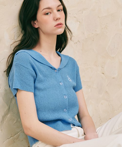 RONRON SAILOR BOUCLE SUMMER CARDIGAN