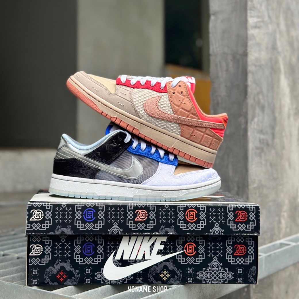 NIKE DUNK LOW x CLOT “What The” 死亡之吻 絲綢 鴛鴦 橘藍 無球鞋卡 (男款)