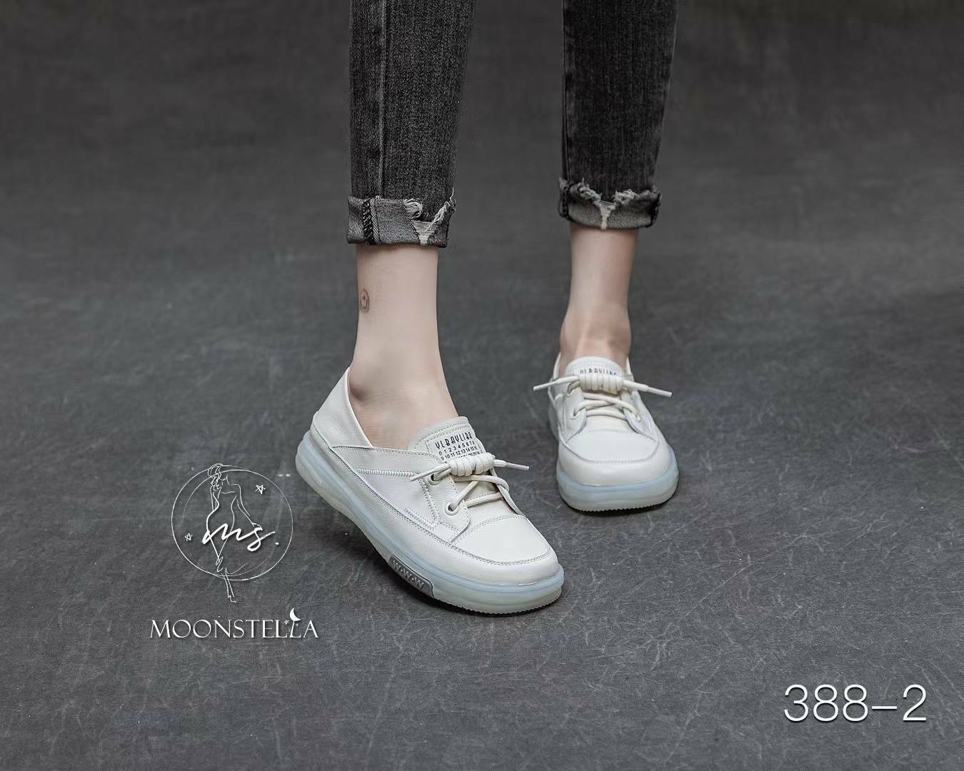 大尺碼淺口牛皮軟QQ休閒鞋