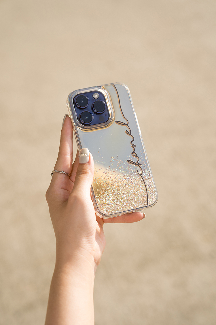 閃耀鏡面殼(金) - 珍藏小香 - (訂製名字) iPhone客製化手機殼