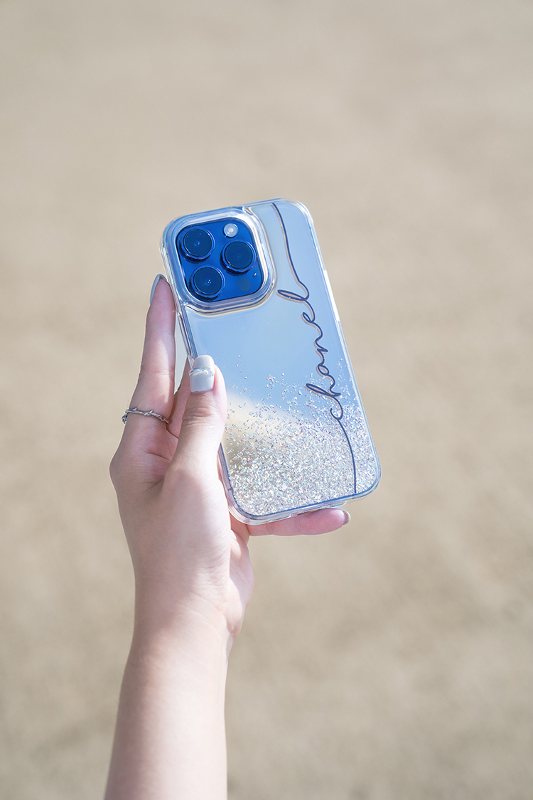 閃耀鏡面殼(銀) - 珍藏小香 - (訂製名字) iPhone客製化手機殼