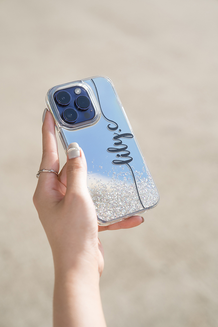 閃耀鏡面殼(銀) - 莉莉闆娘 - (訂製名字) iPhone客製化手機殼