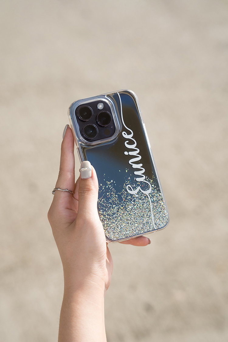 閃耀鏡面殼(黑) - 莉莉闆娘 - (訂製名字) iPhone客製化手機殼