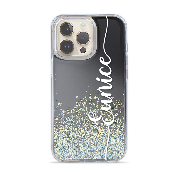 閃耀鏡面殼(黑) - 莉莉闆娘 - (訂製名字) iPhone客製化手機殼