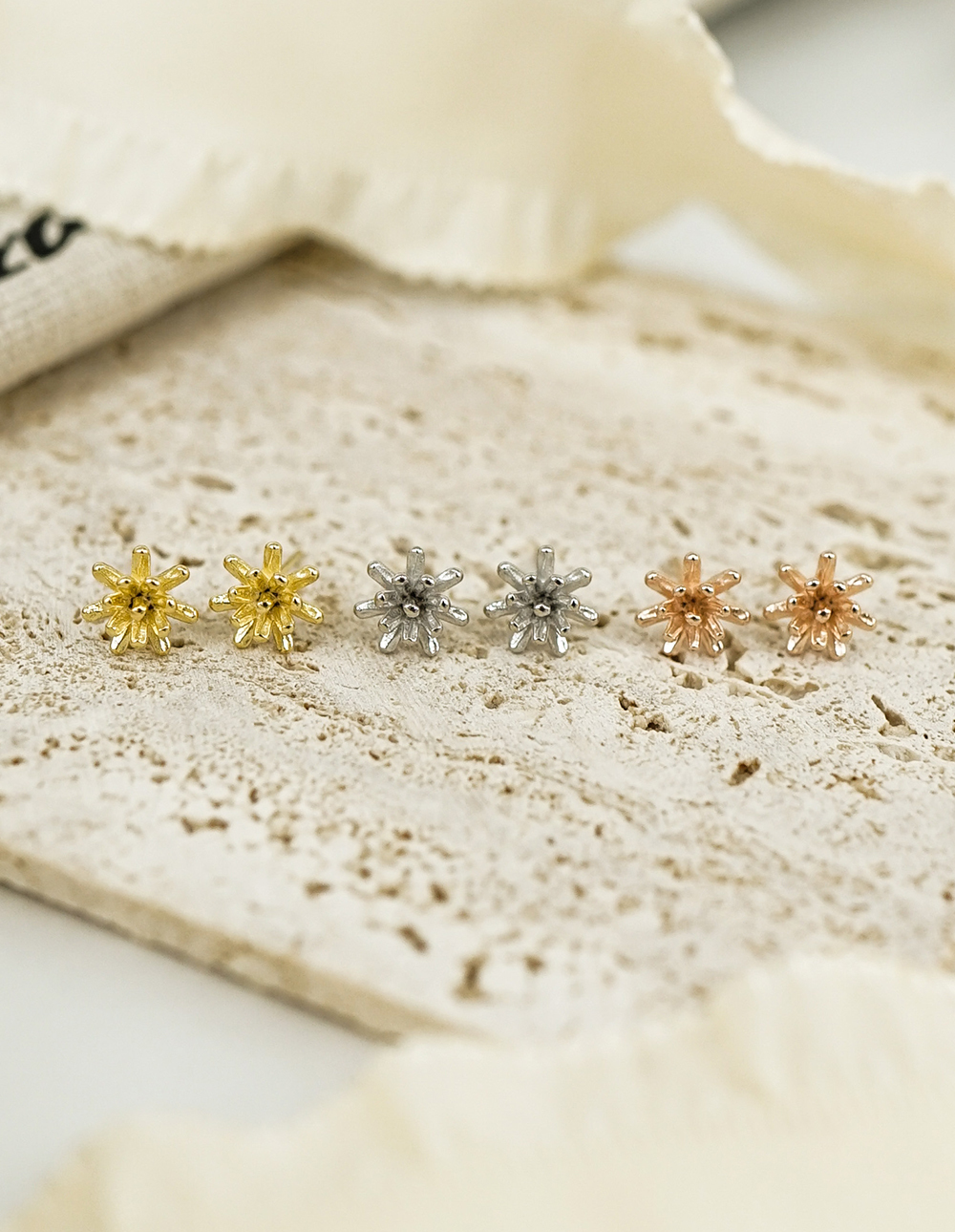 925 純銀立體花朵耳環