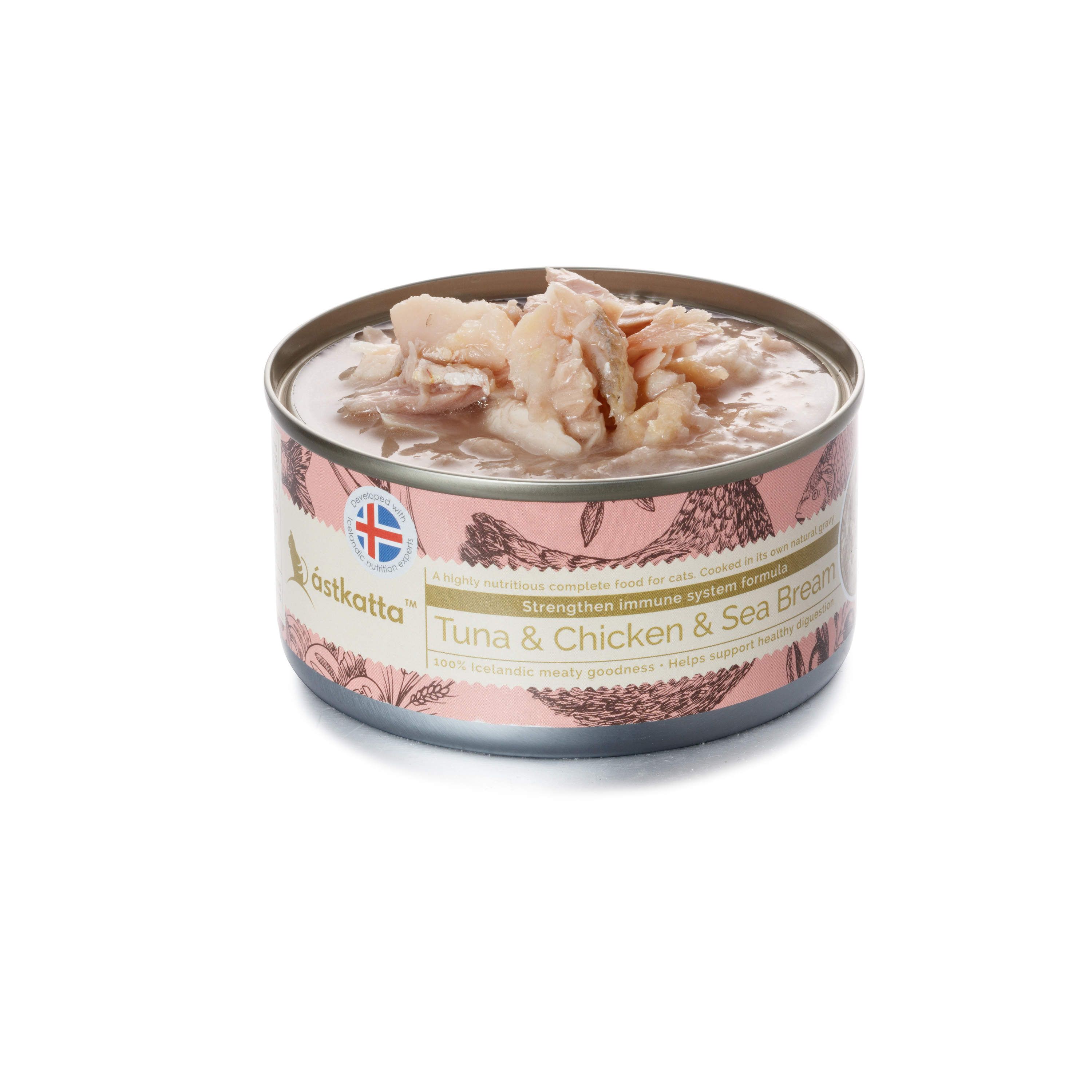 Astkatta – 白鰹吞拿雞肉海鯛強化免疫力配方 (低磷) Tuna & Chicken & Sea Bream 80g