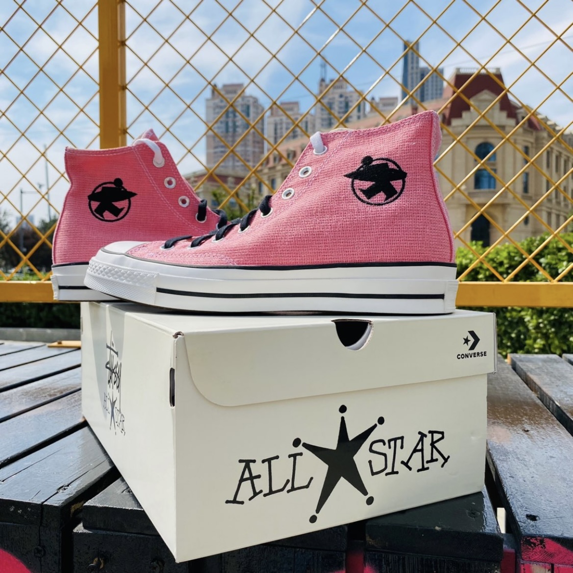 Converse 1970 x Stüssy "Surfman" 粉色 聯名 高筒 男女款 A02052C