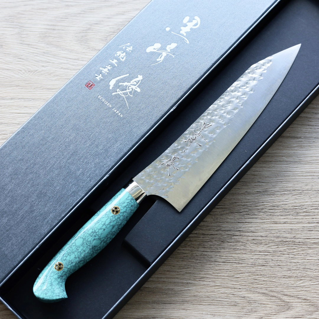 黑崎優 閃光 牛刀 180mm SG2粉末HSS鋼 綠松石洋柄