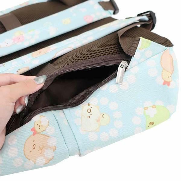 角落生物 書包 粉藍色 多間格