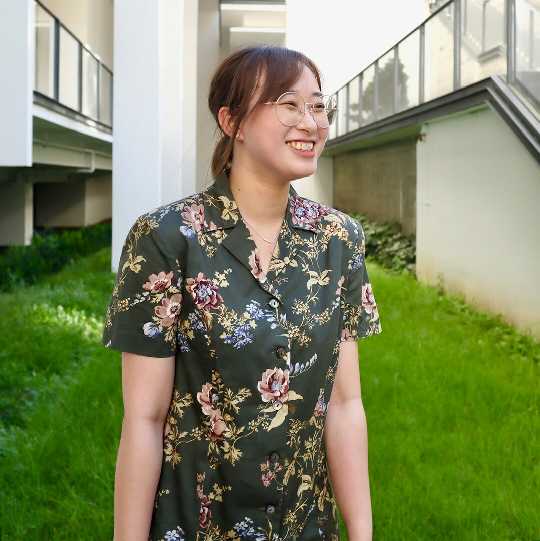 Burberrys墨綠色大花古著連身裙