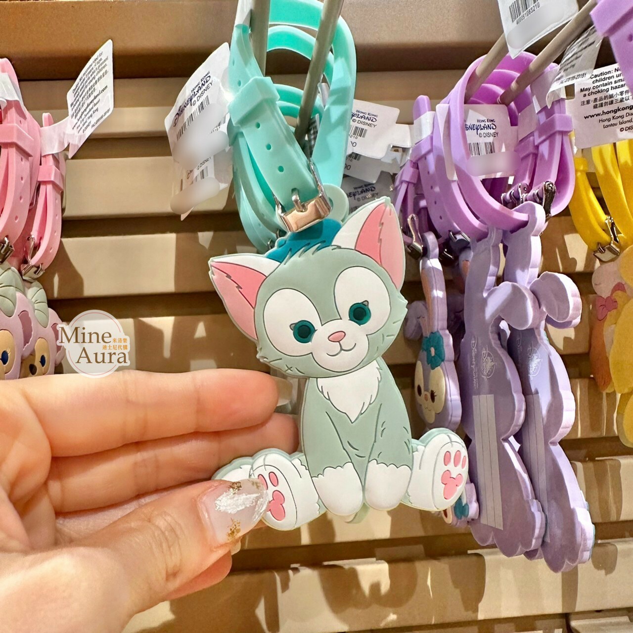 傑拉托尼 畫家貓 Gelatoni 坐姿 造型 行李吊牌 -香港迪士尼樂園