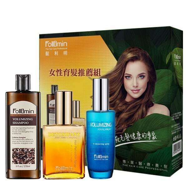 髮利明 女性育髮推薦組 咖啡因豐盈洗髮精+咖啡因舒壓養髮液+藍銅髮根滋養噴劑