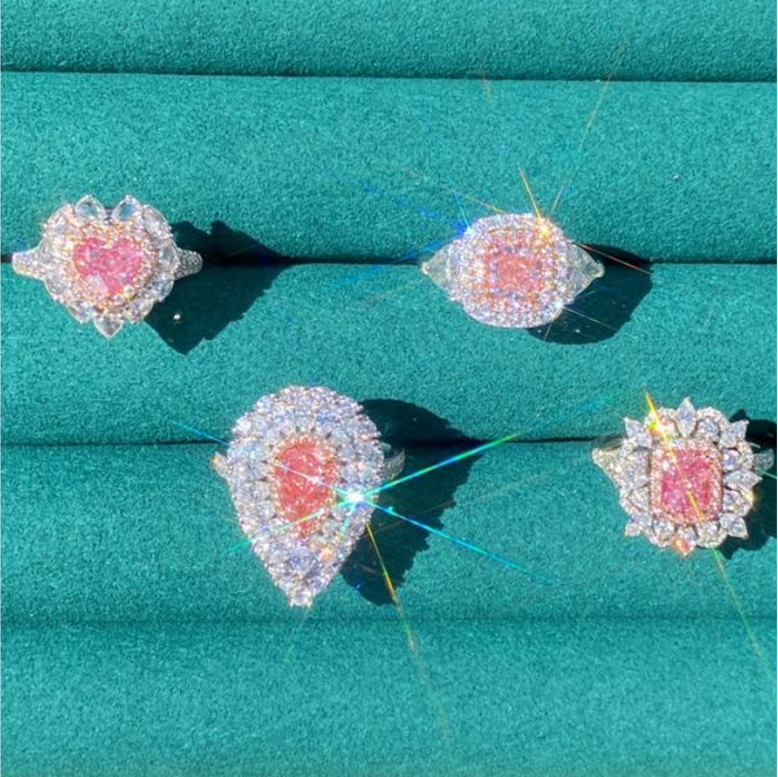 GIA 18k 1克拉粉鑽女戒合集