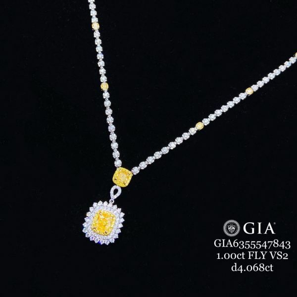 GIA18k黃鑽 套鍊