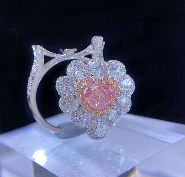 GIA 一克拉粉鑽 18K戒指兩用款