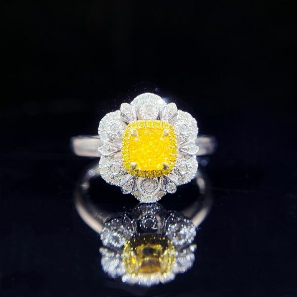 GIA 黃鑽花瓣女戒