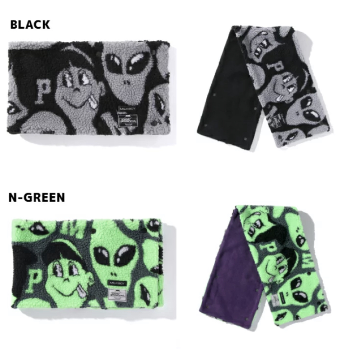 預訂2023/11月 PUNK DRUNKERS パンクドランカーズ [PDSxMILKBOY]宇宙人ネックウォーマー頸巾⚠️⚠️熱賣款‼️落單前請先PM查詢貨源