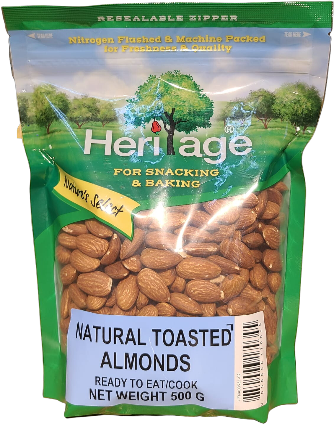 Heritage 大包裝 優質原味杏仁500克