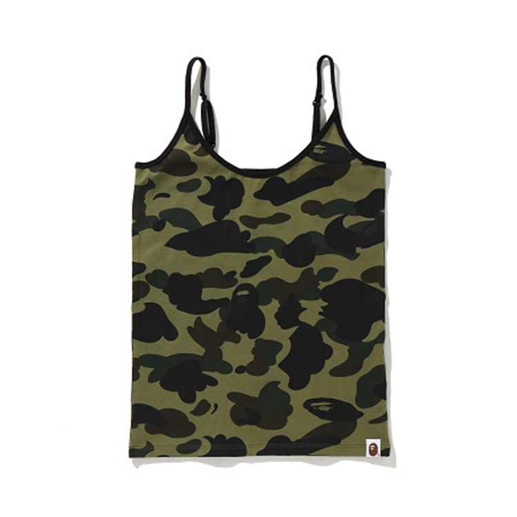 A Bathing Ape｜1st Camo 綠迷彩細肩帶背心 S號