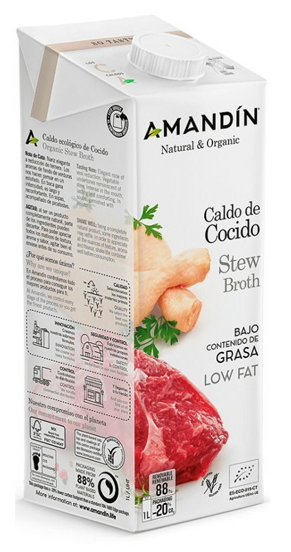 AMANDIN - 有機黃薑雞肉牛肉燉湯 1000ml 低脂 無糖 無麩質