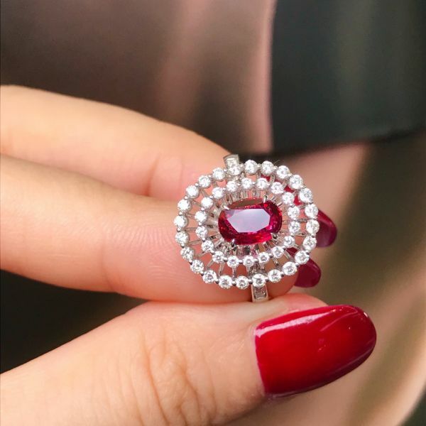 1.08ct 18K無燒鴿血紅戒指