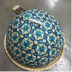 [S] SHELTERCAST SC22-5-31-002-026 RATTAN BLUE DYED BAMBOO FOOD BASKET,BLUE,(FINAL SALE) 810128850995 (SZZ229)