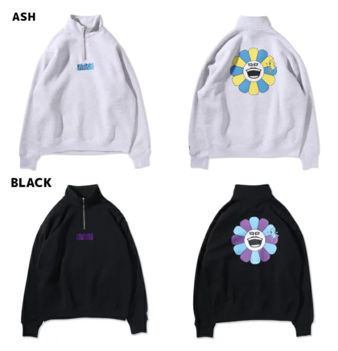 預訂2023/9月 PUNK DRUNKERS パンクドランカーズ　花ハーフジップトレーナー⚠️⚠️熱賣款‼️落單前請先PM查詢貨源