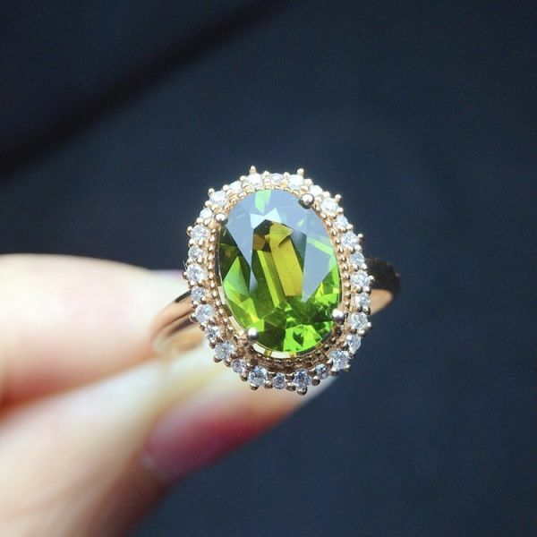 18k真金真鑽 碧璽戒指 送證書