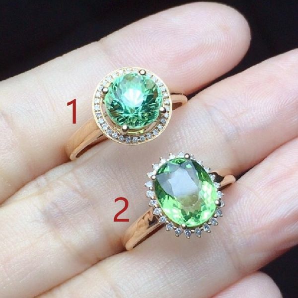 閨蜜對戒 18k真金真鑽 碧璽戒指 送證書