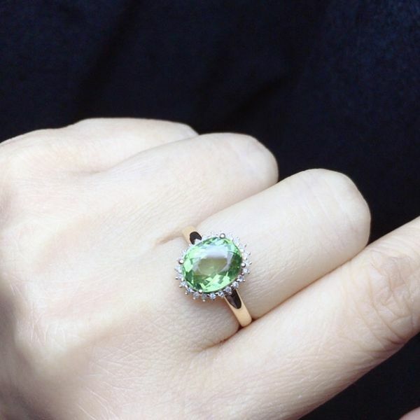 閨蜜對戒 18k真金真鑽 碧璽戒指 送證書